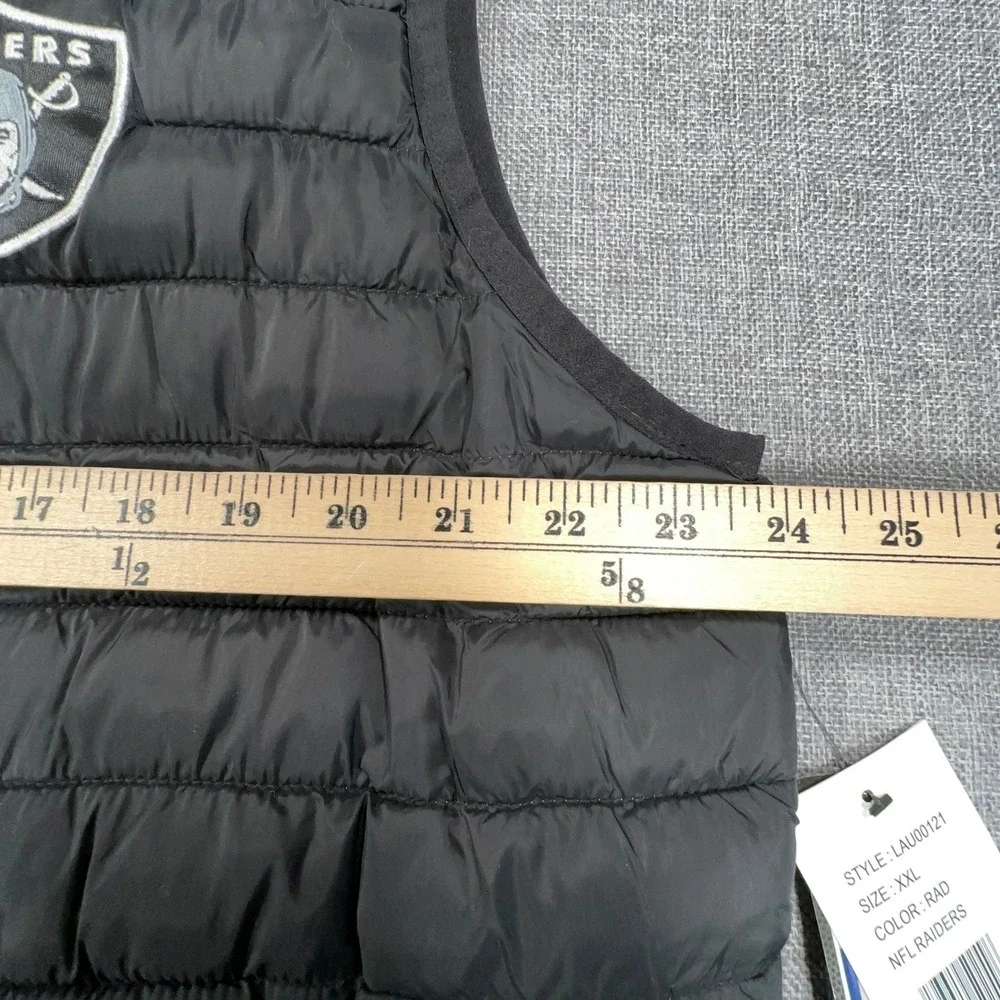 Las Vegas Raiders Puffer Vest Mens XXL (Fits as XL) Quilted Zip Team Apparel NEW